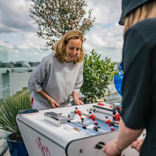 Rooftop focus op mensen